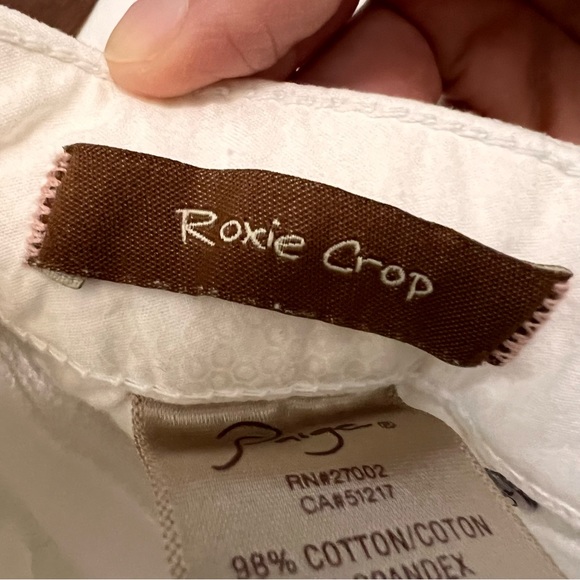 Paige White Low Rise Jeans Cropped Straight Leg - Picture 6 of 12